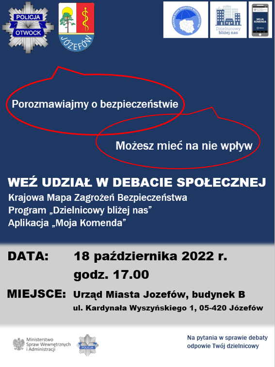 Plakat z informacjami (data, miejsce) o spotkaniu.