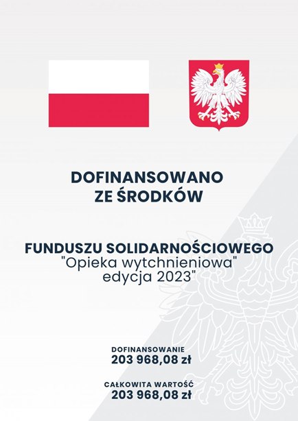 Tablica informacyjna o źródle dofinansowania.