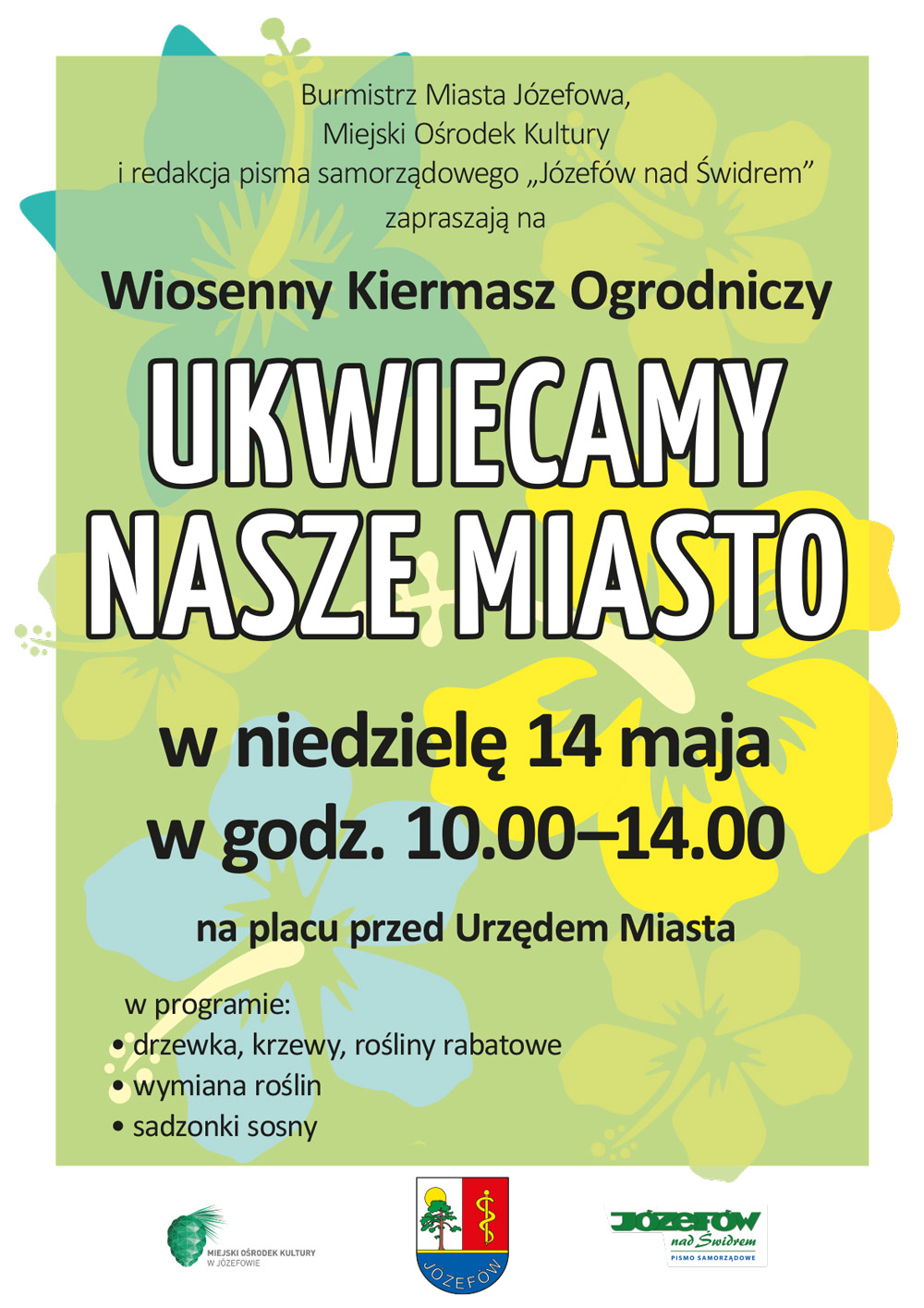 Plakat z informacjami na temat kiermaszu.