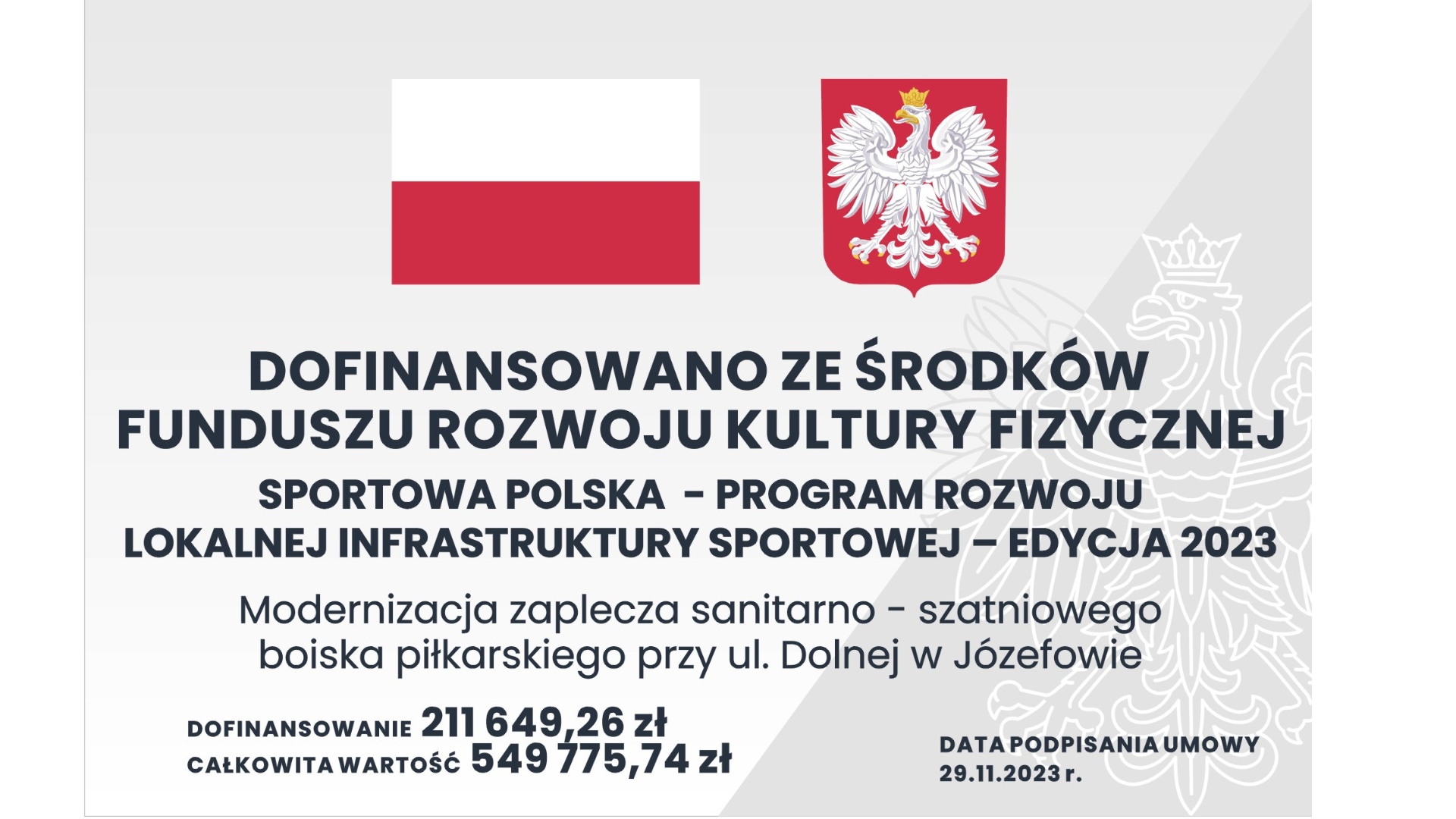 Baner z informacjami o dofinansowaniu