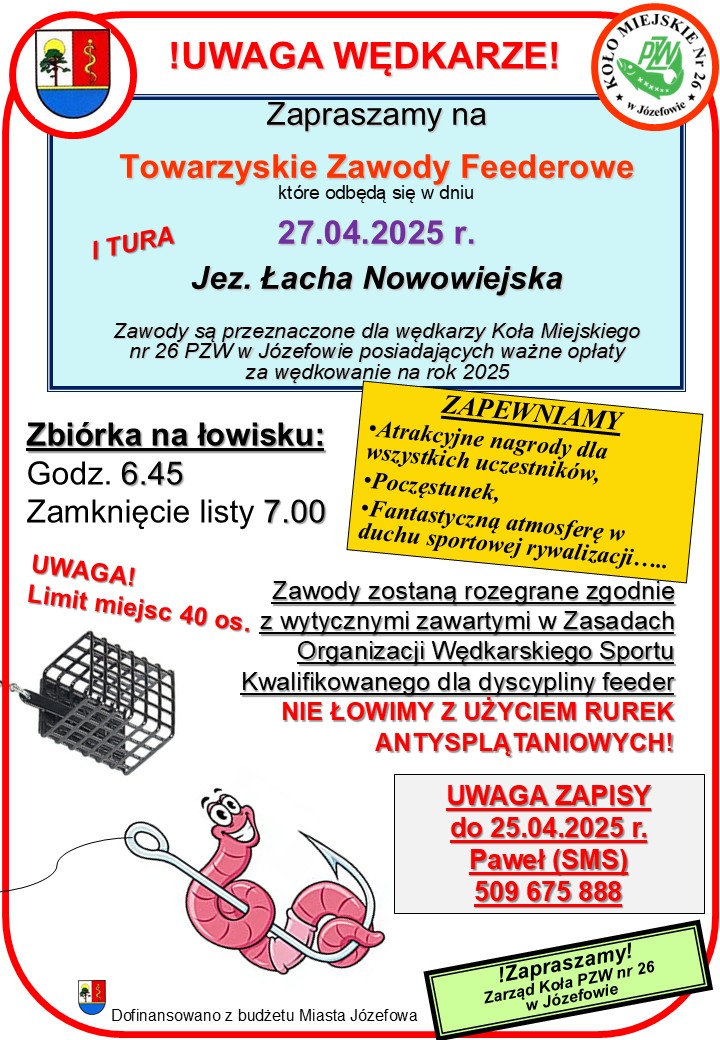 ogłoszenie Towarzyskie Feederowe 2025 UM Łacha