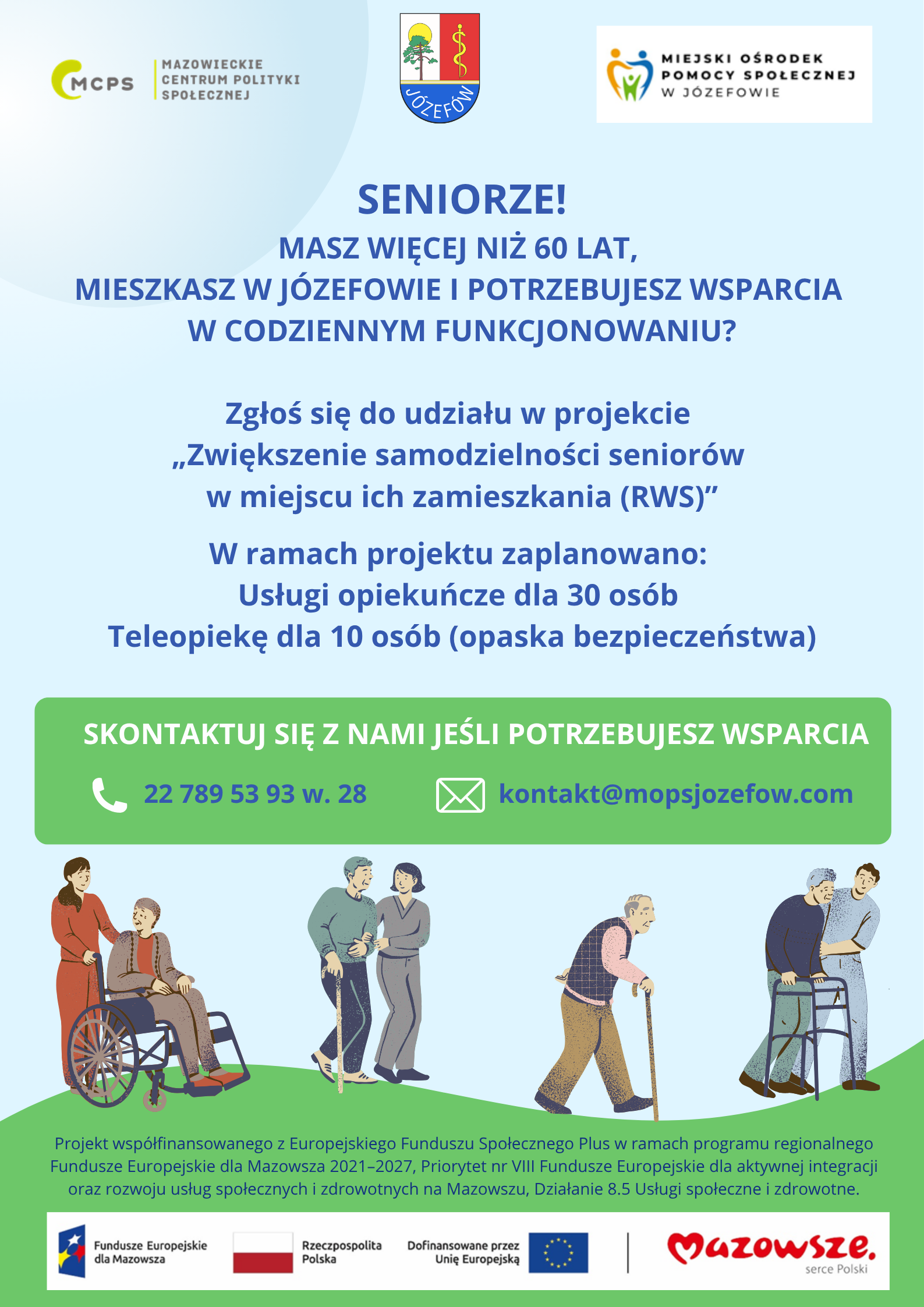 REKRUTACJA DO PROJEKTU DLA SENIORÓW 60+