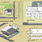 plany architektoniczne: teren, rzut parteru i I piętra