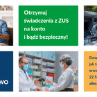 Plakat dotyczy ubankowienia seniorów