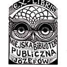 Exlibris Biblioteki Miejskiej w Józefowie - rysunek sowy.