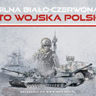 Plakat dotyczący wydarzenia - żołnierz na tle maszyn bojowych.